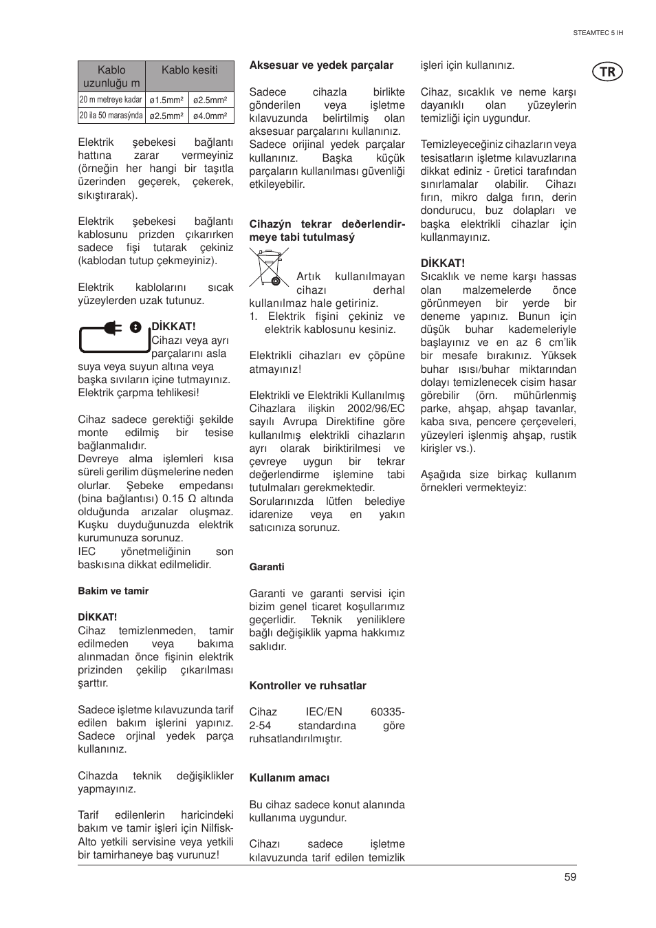 Nilfisk-ALTO STEAMTEC 5 IH User Manual | Page 61 / 72