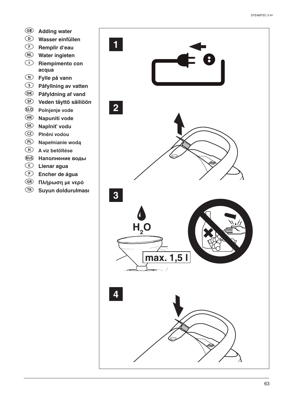 Nilfisk-ALTO STEAMTEC 5 IH User Manual | Page 65 / 72
