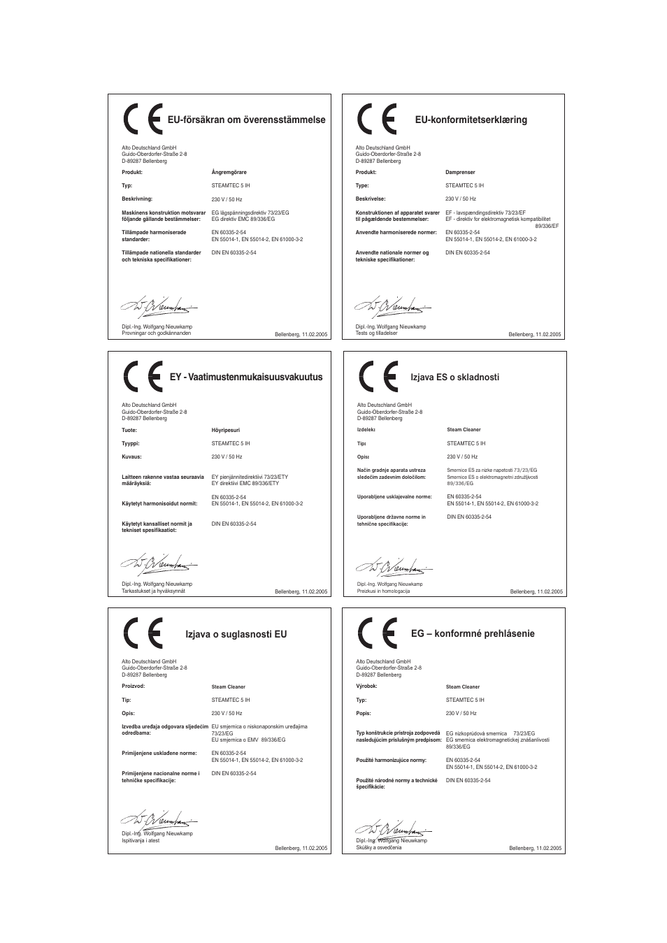 Nilfisk-ALTO STEAMTEC 5 IH User Manual | Page 70 / 72