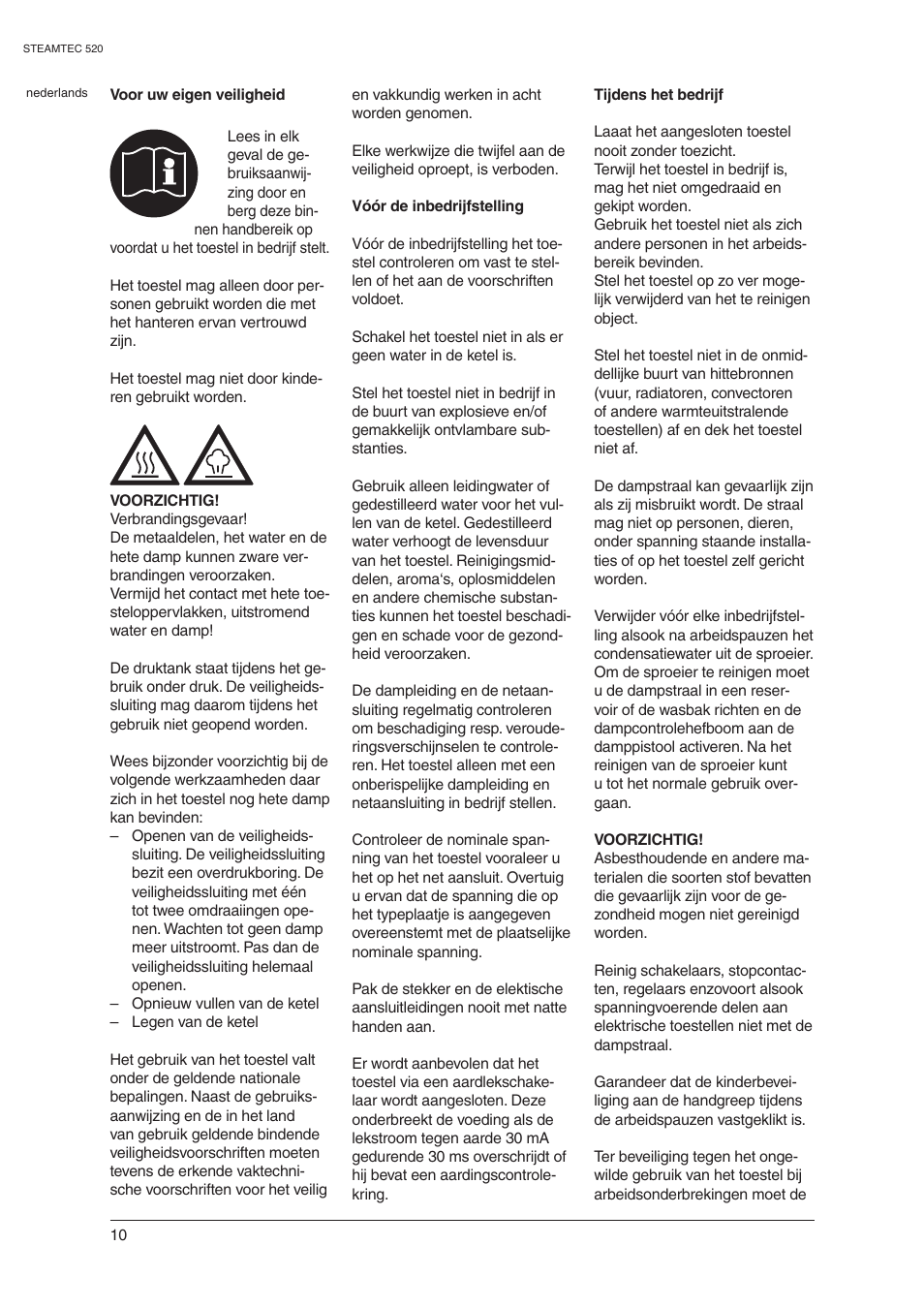 Nilfisk-ALTO STEAMTEC 520 User Manual | Page 12 / 81