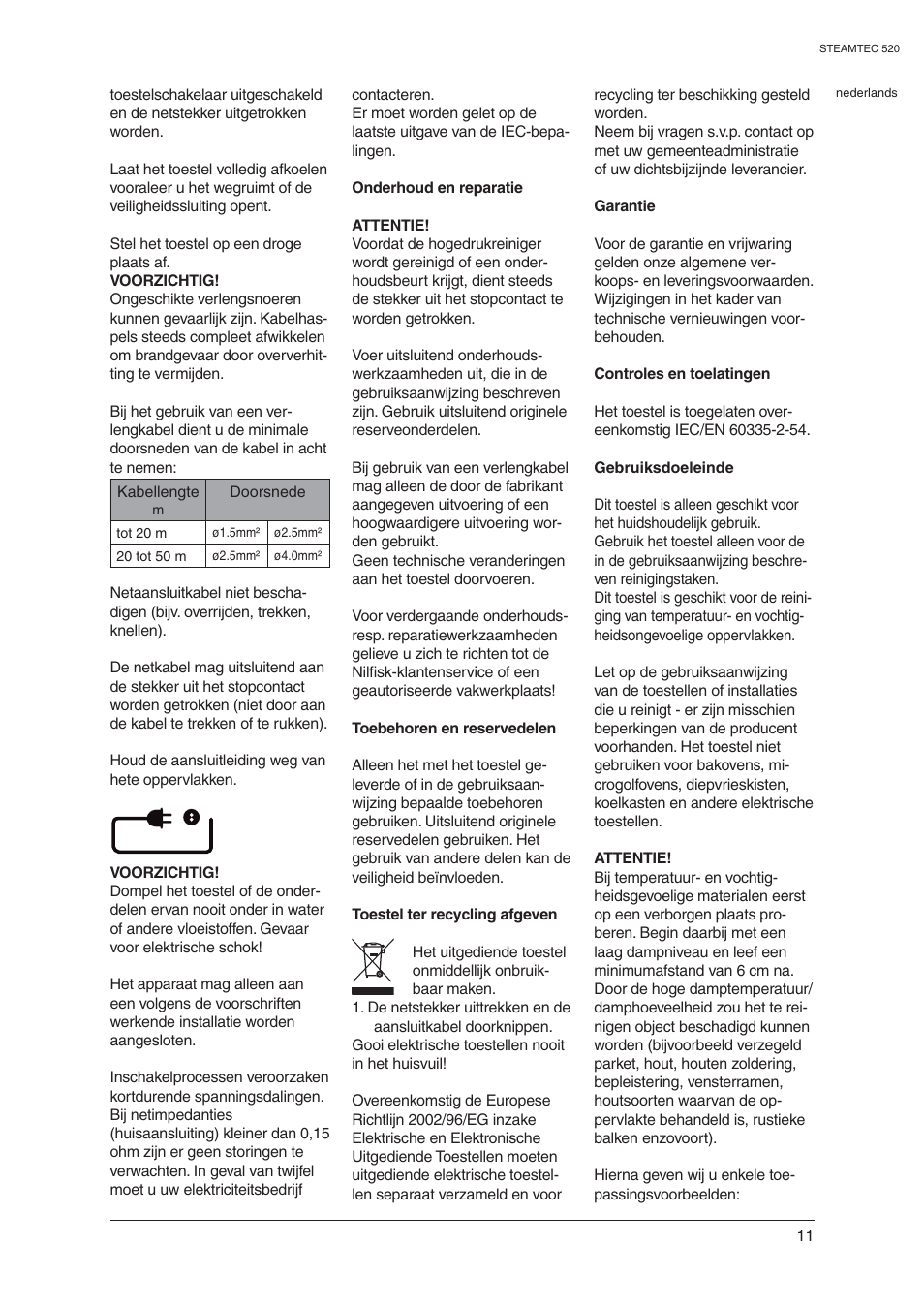 Nilfisk-ALTO STEAMTEC 520 User Manual | Page 13 / 81