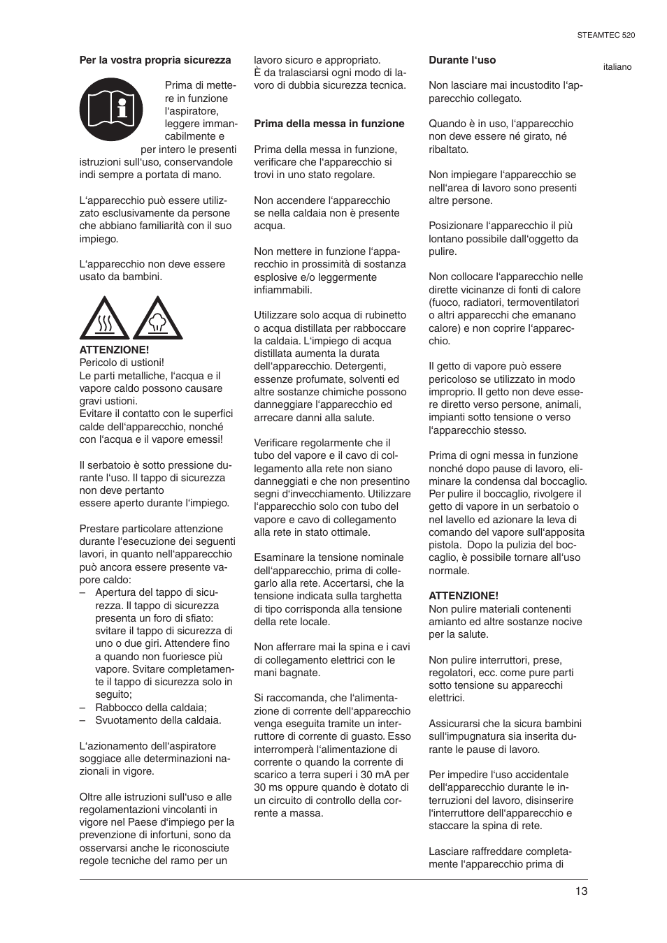 Nilfisk-ALTO STEAMTEC 520 User Manual | Page 15 / 81