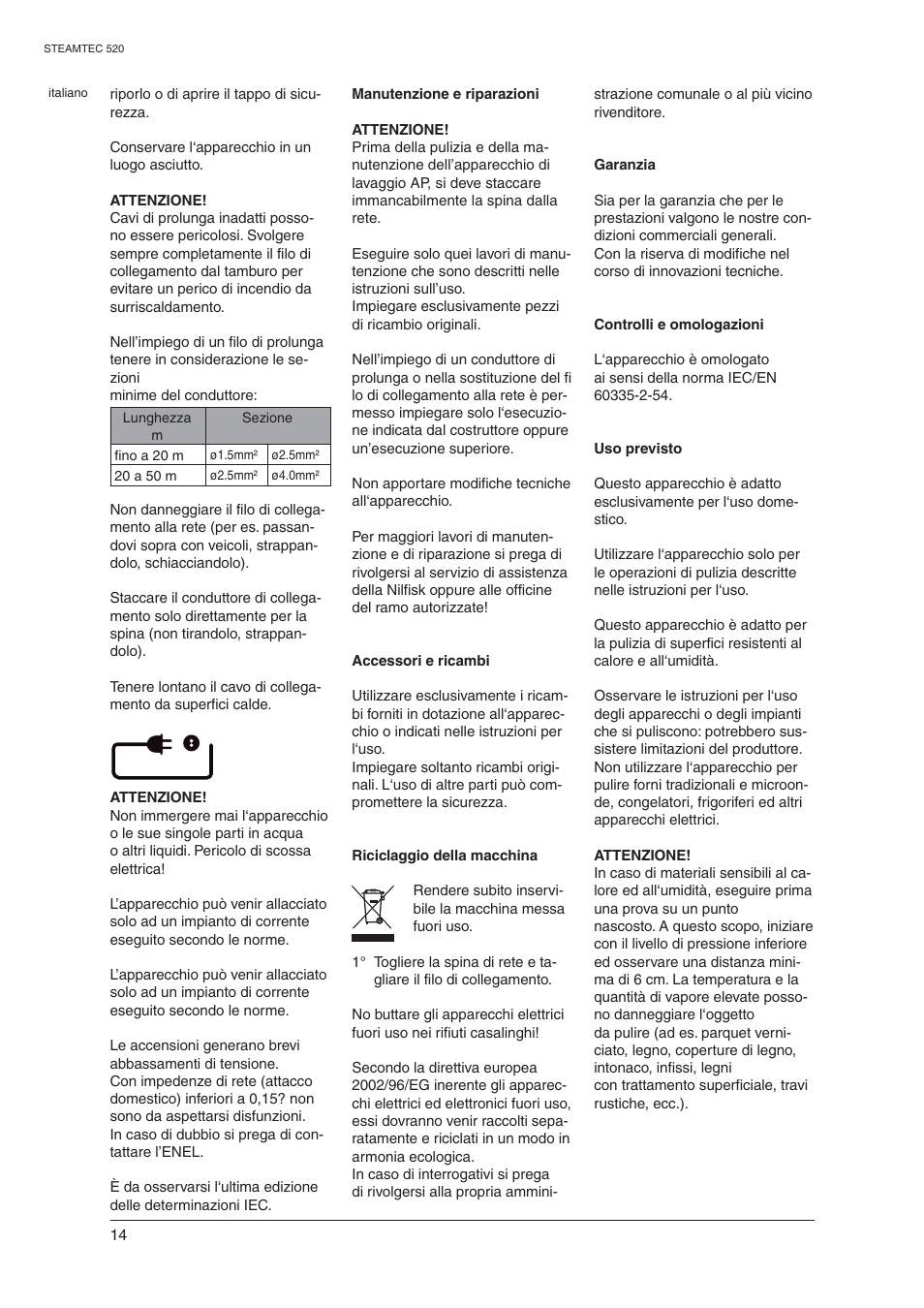 Nilfisk-ALTO STEAMTEC 520 User Manual | Page 16 / 81