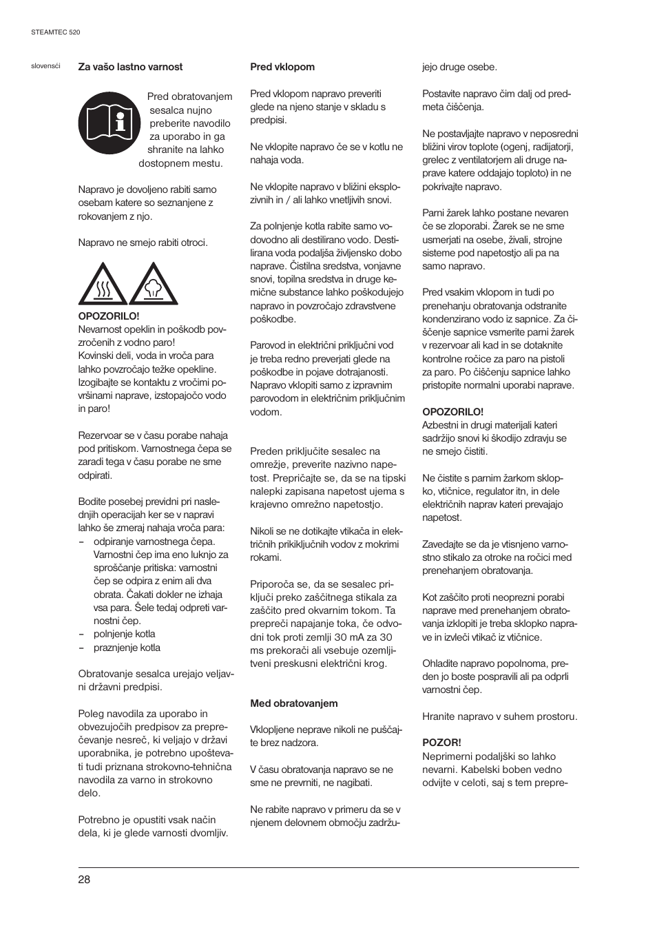 Nilfisk-ALTO STEAMTEC 520 User Manual | Page 30 / 81