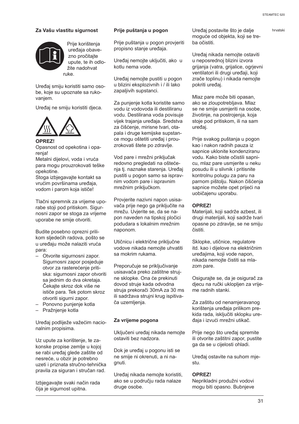 Nilfisk-ALTO STEAMTEC 520 User Manual | Page 33 / 81