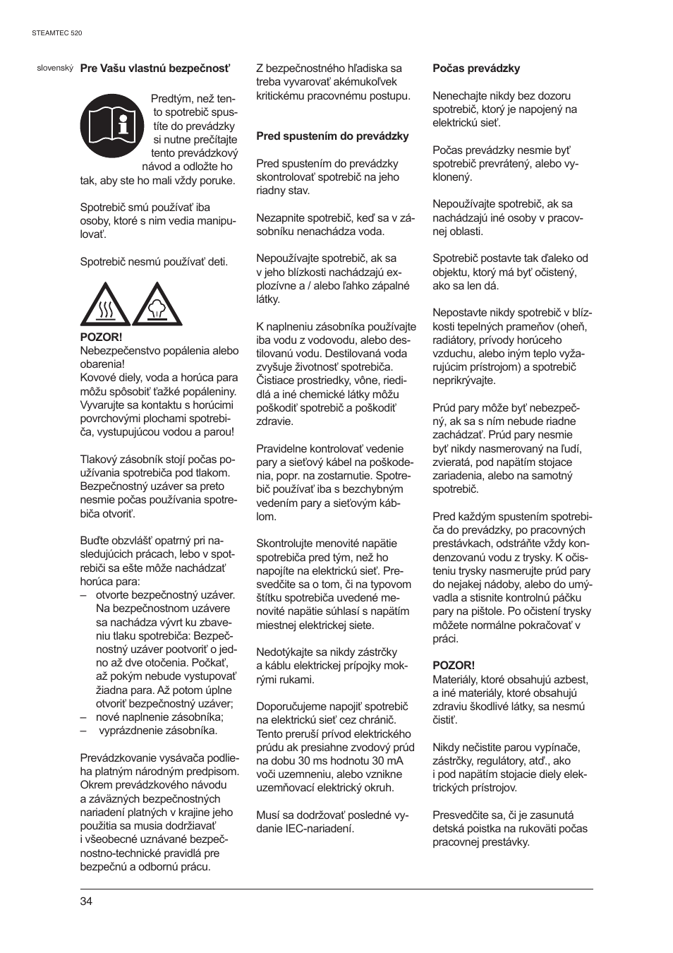 Nilfisk-ALTO STEAMTEC 520 User Manual | Page 36 / 81