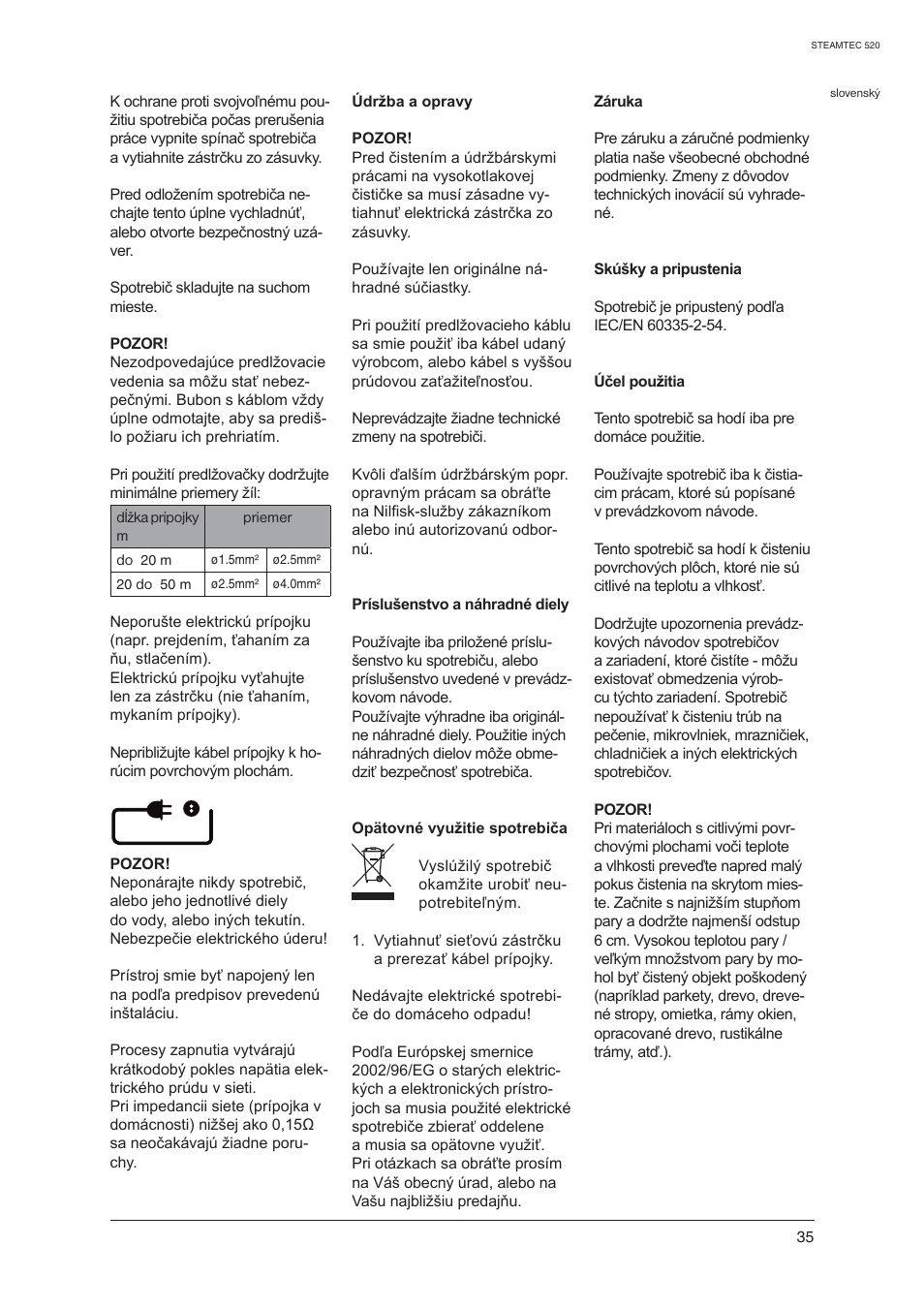 Nilfisk-ALTO STEAMTEC 520 User Manual | Page 37 / 81