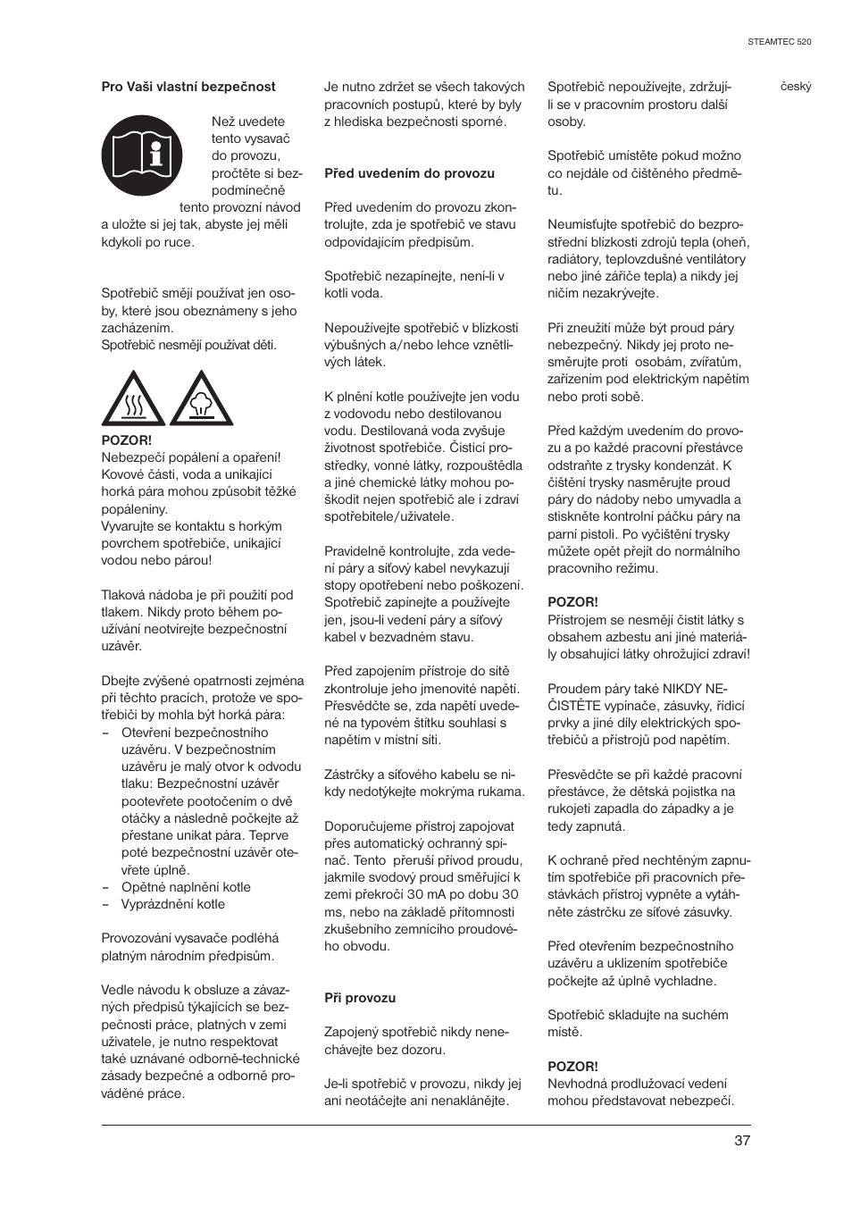 Nilfisk-ALTO STEAMTEC 520 User Manual | Page 39 / 81