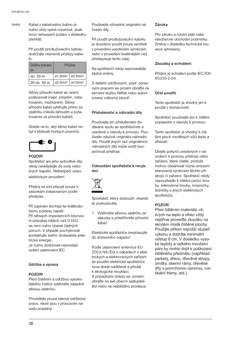 Nilfisk-ALTO STEAMTEC 520 User Manual | Page 40 / 81