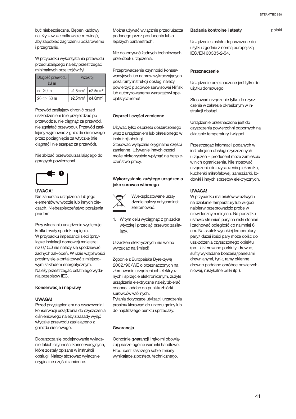 Nilfisk-ALTO STEAMTEC 520 User Manual | Page 43 / 81