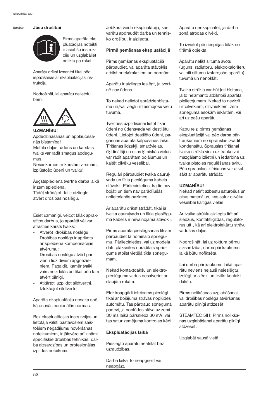 Nilfisk-ALTO STEAMTEC 520 User Manual | Page 54 / 81