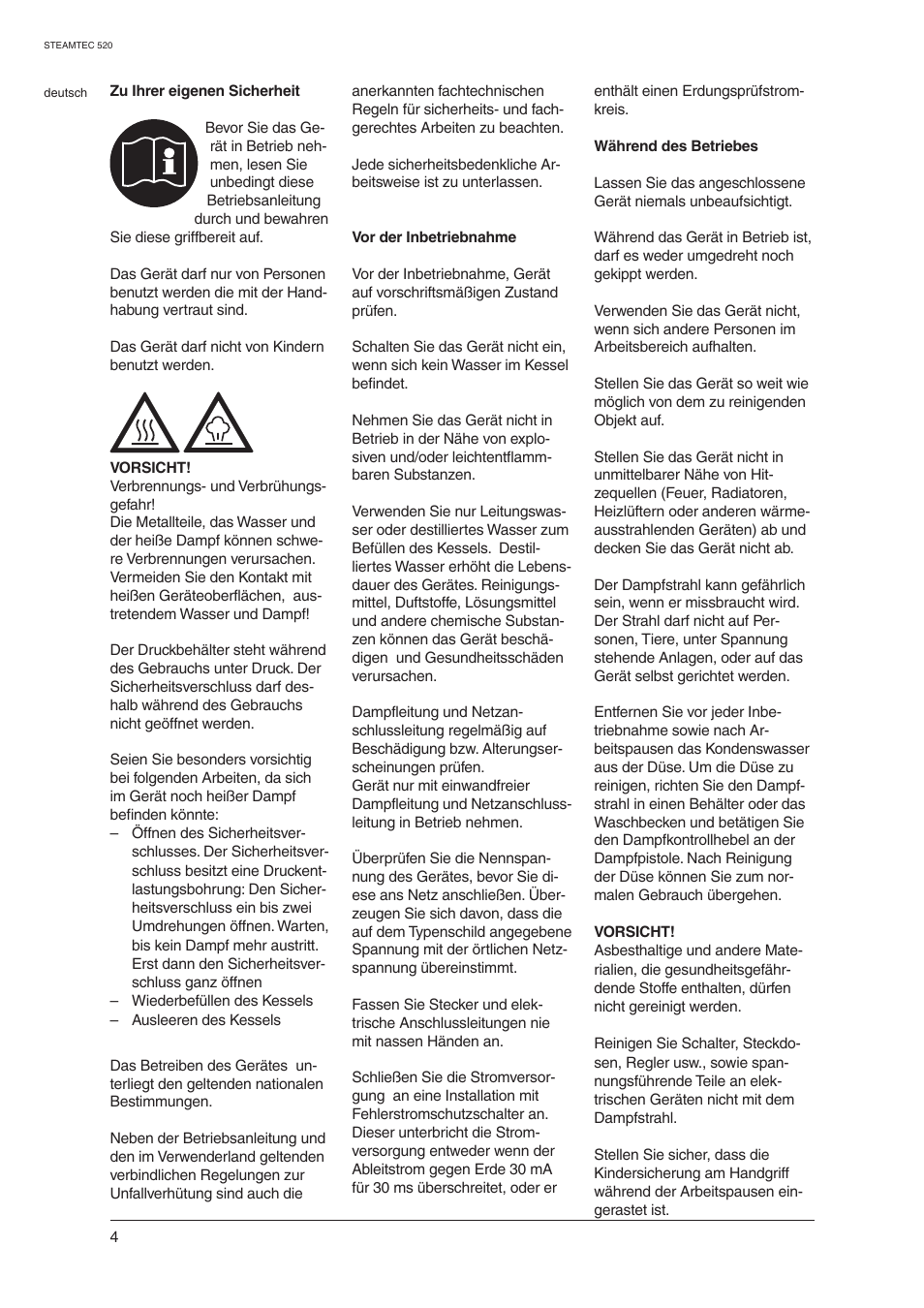 Nilfisk-ALTO STEAMTEC 520 User Manual | Page 6 / 81