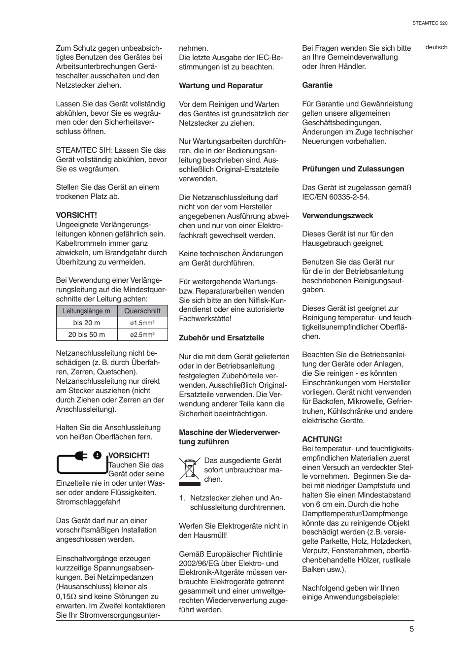 Nilfisk-ALTO STEAMTEC 520 User Manual | Page 7 / 81