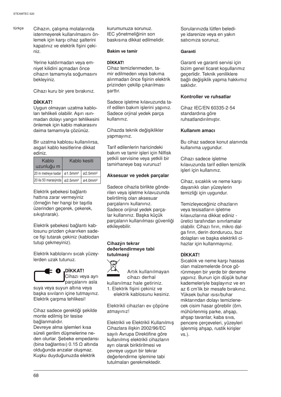 Nilfisk-ALTO STEAMTEC 520 User Manual | Page 70 / 81