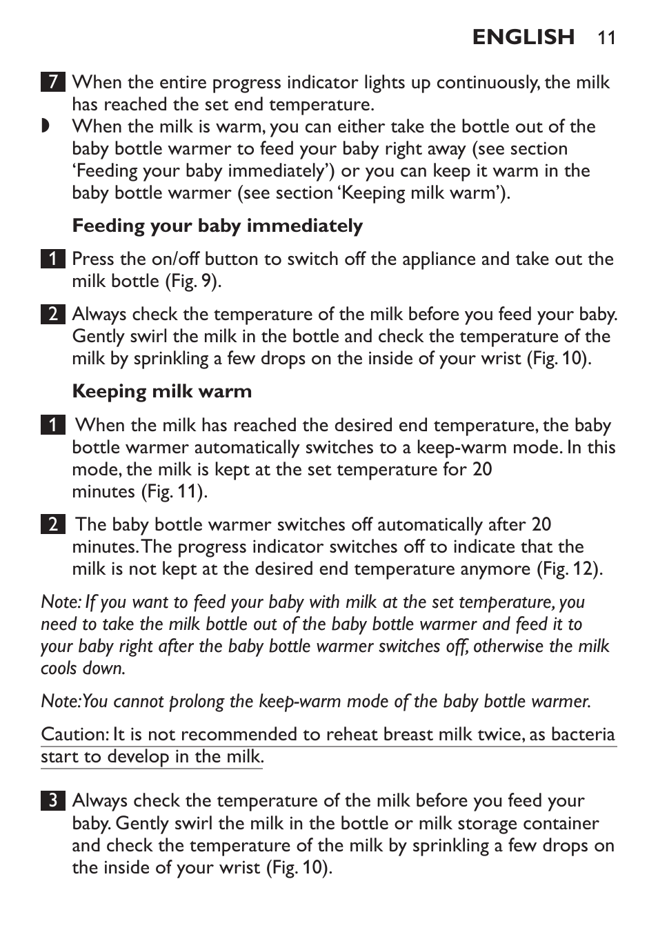 Philips AVENT Baby-Fläschchenwärmer User Manual | Page 11 / 64
