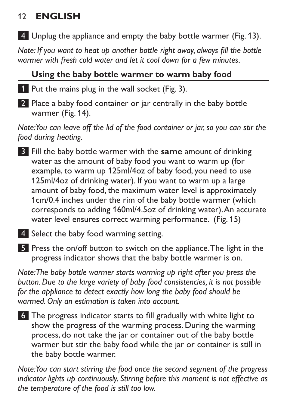 Philips AVENT Baby-Fläschchenwärmer User Manual | Page 12 / 64