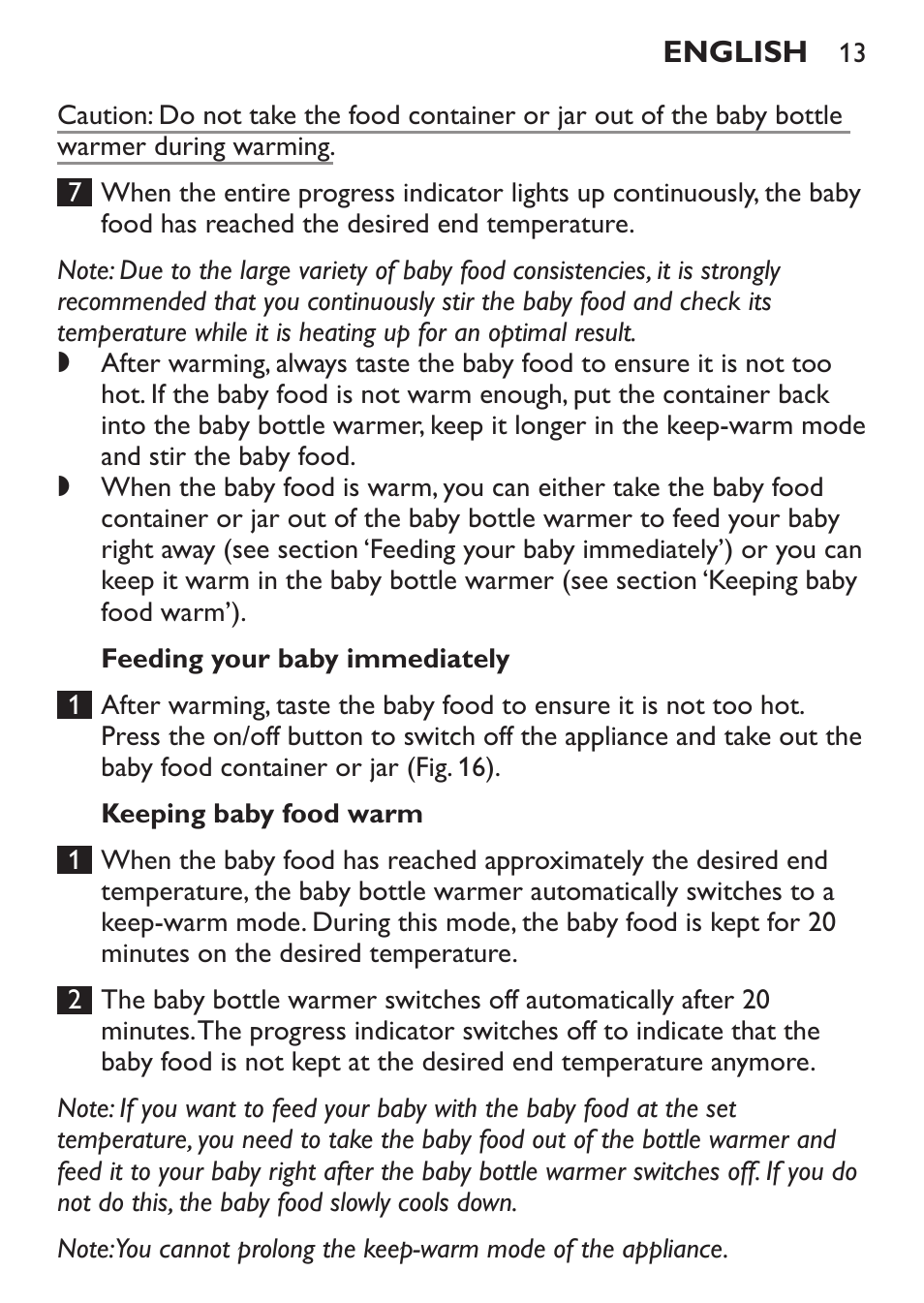 Philips AVENT Baby-Fläschchenwärmer User Manual | Page 13 / 64