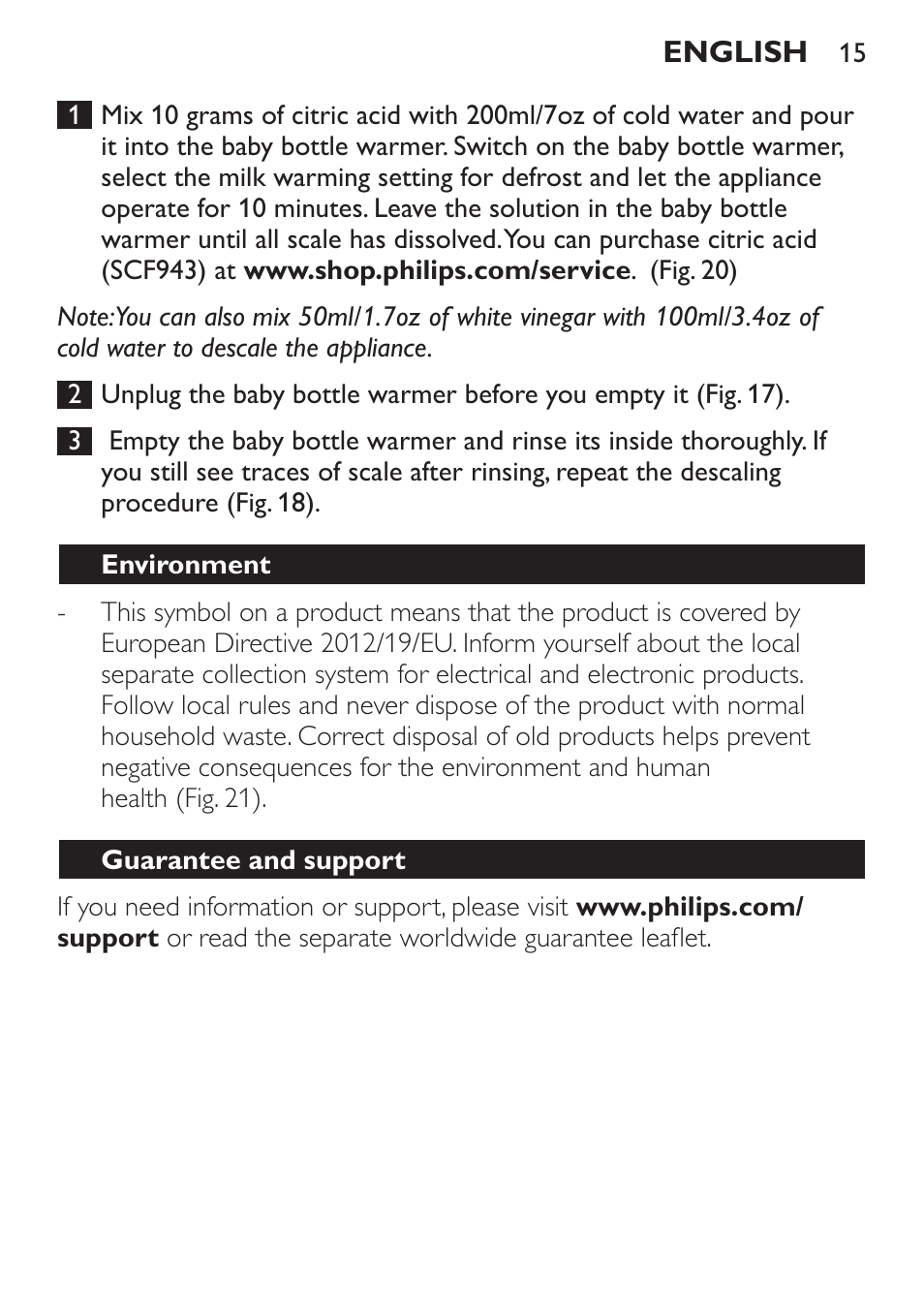 Philips AVENT Baby-Fläschchenwärmer User Manual | Page 15 / 64