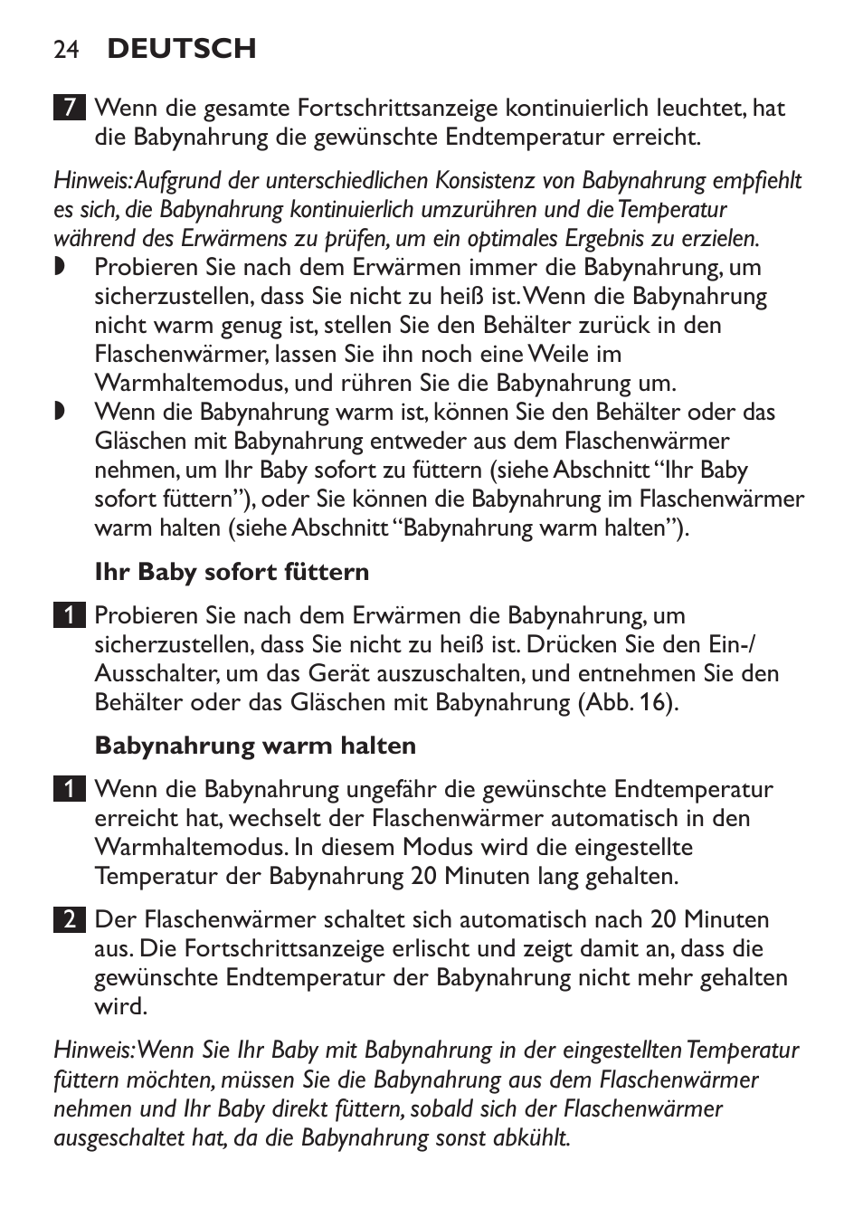 Philips AVENT Baby-Fläschchenwärmer User Manual | Page 24 / 64