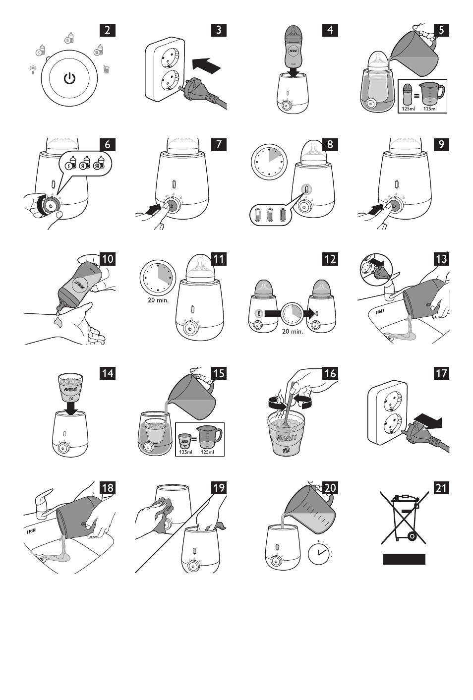 Philips AVENT Baby-Fläschchenwärmer User Manual | Page 62 / 64