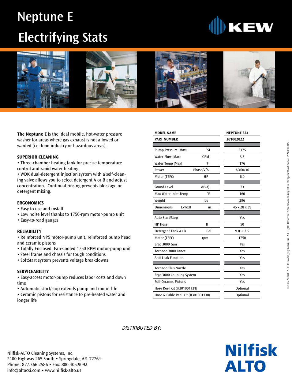 Neptune e, Electrifying stats | Nilfisk-ALTO NEPTUNE E User Manual | Page 2 / 2