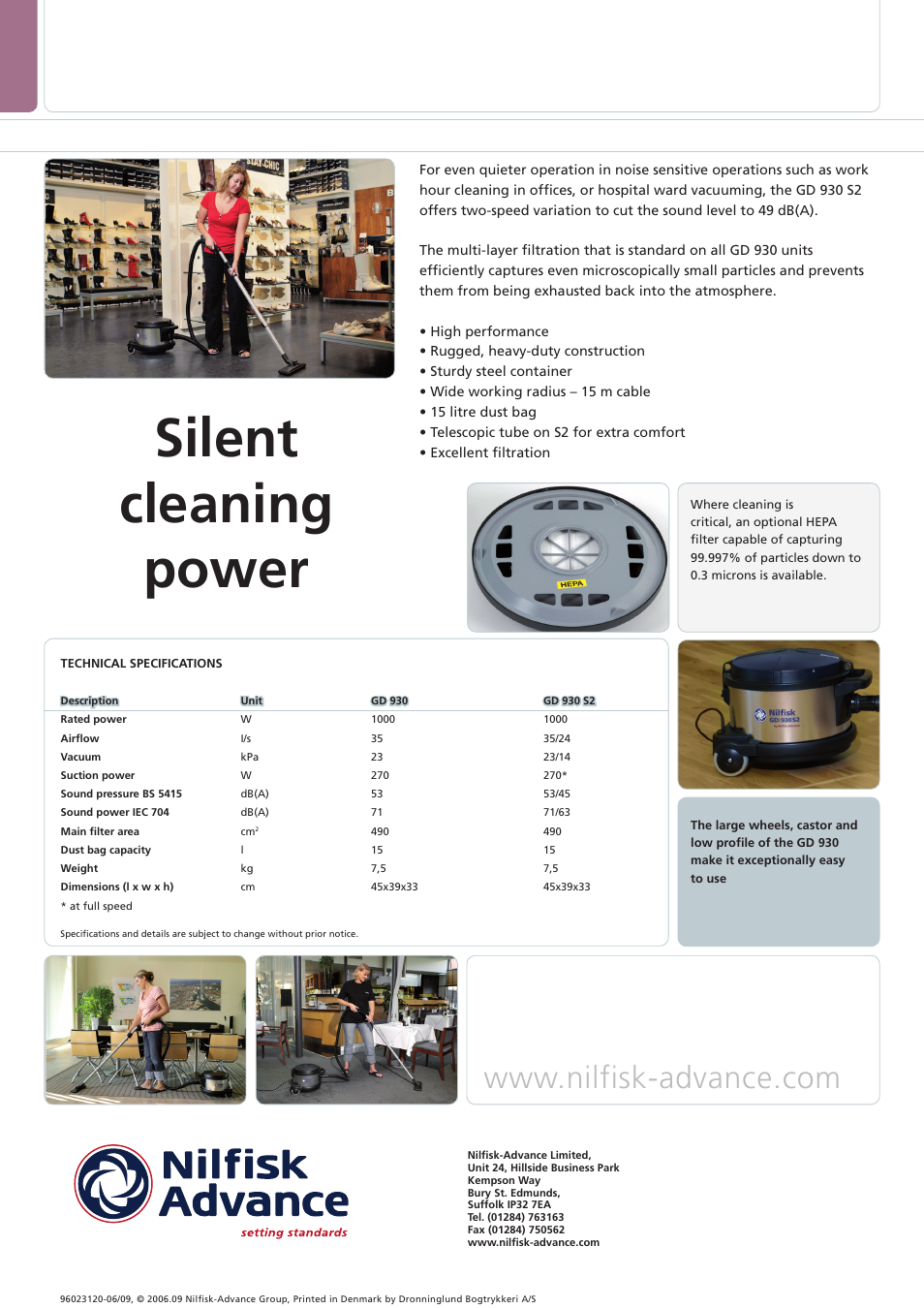 Silent cleaning power | Nilfisk-ALTO GD 930 User Manual | Page 2 / 2