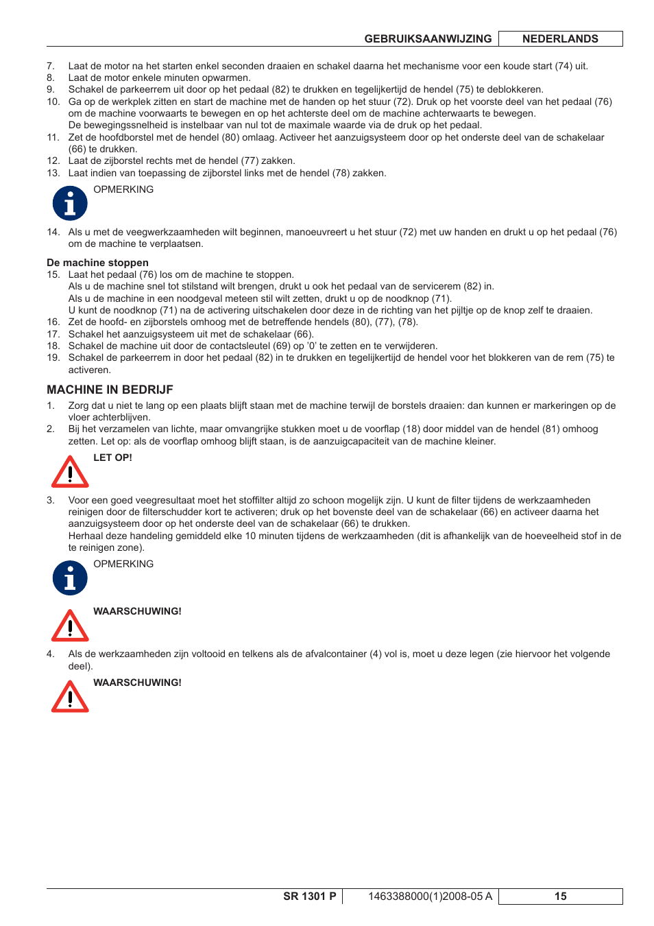 Nilfisk-ALTO SR 1301 P User Manual | Page 113 / 132