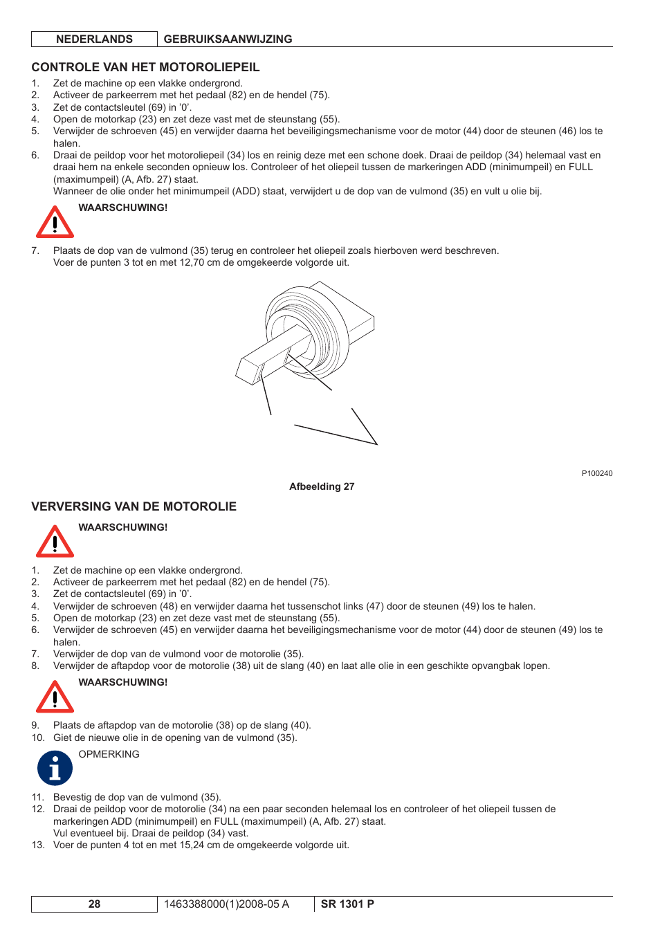 Nilfisk-ALTO SR 1301 P User Manual | Page 126 / 132