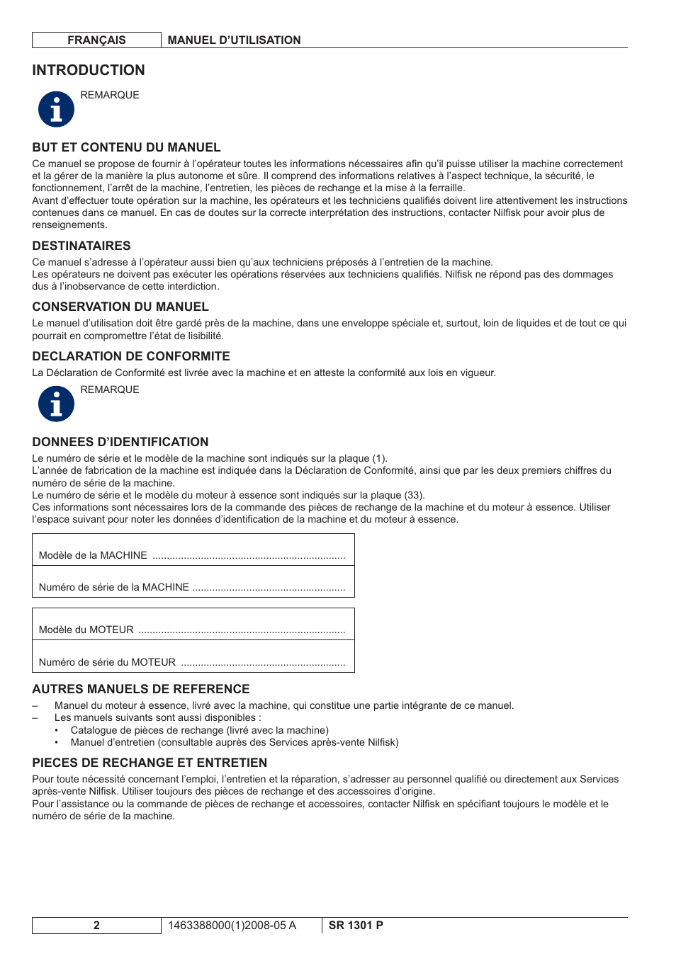 Introduction | Nilfisk-ALTO SR 1301 P User Manual | Page 36 / 132