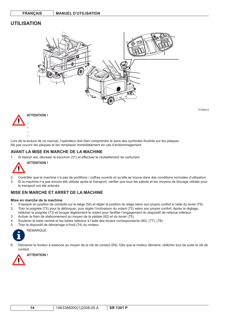 Utilisation | Nilfisk-ALTO SR 1301 P User Manual | Page 48 / 132