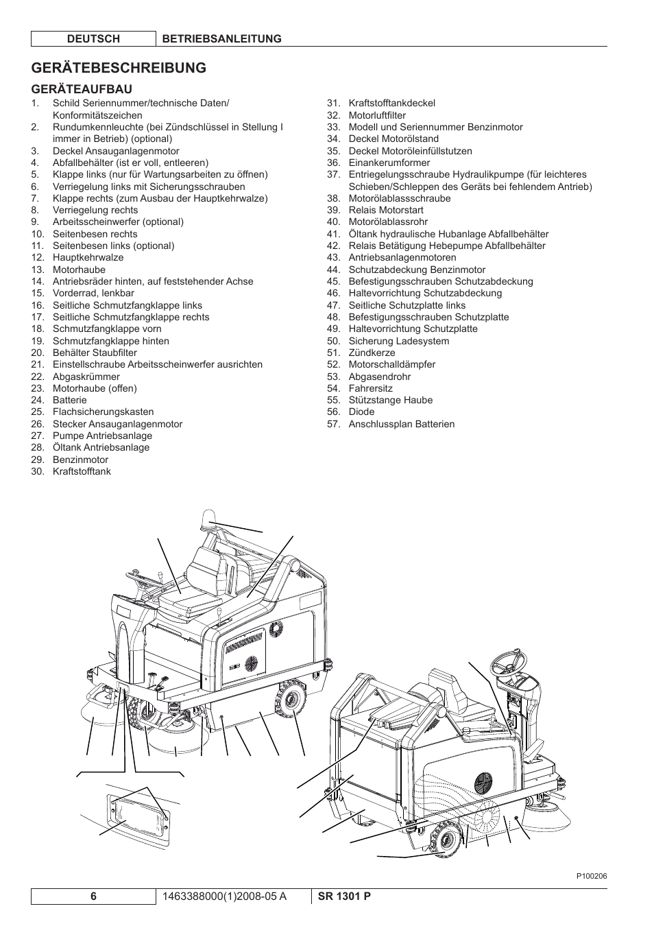 Gerätebeschreibung | Nilfisk-ALTO SR 1301 P User Manual | Page 8 / 132