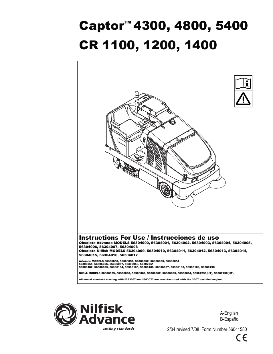 Nilfisk-ALTO Captor 4300 User Manual | 64 pages