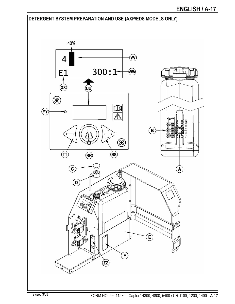 English / a-17 | Nilfisk-ALTO Captor 4300 User Manual | Page 17 / 64