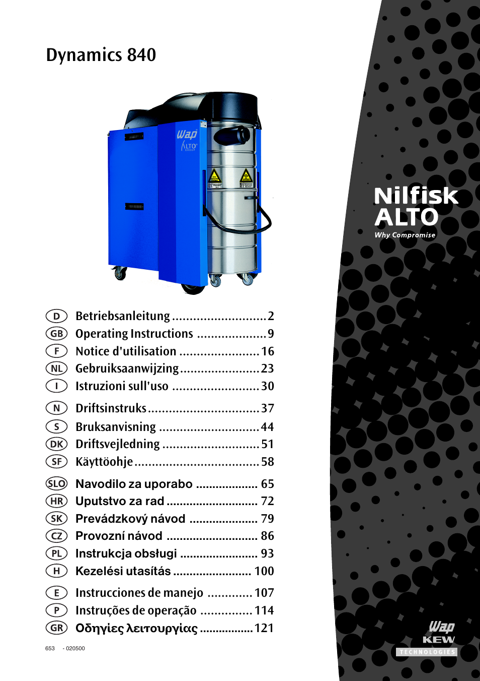 Nilfisk-ALTO Dynamics 840 User Manual | 15 pages