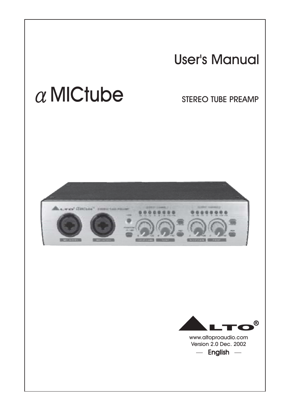 Nilfisk-ALTO STEREO TUBE PREAMP User Manual | 16 pages