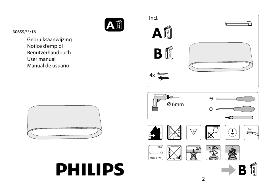 Philips Ecomoods Deckenleuchte User Manual | 4 pages