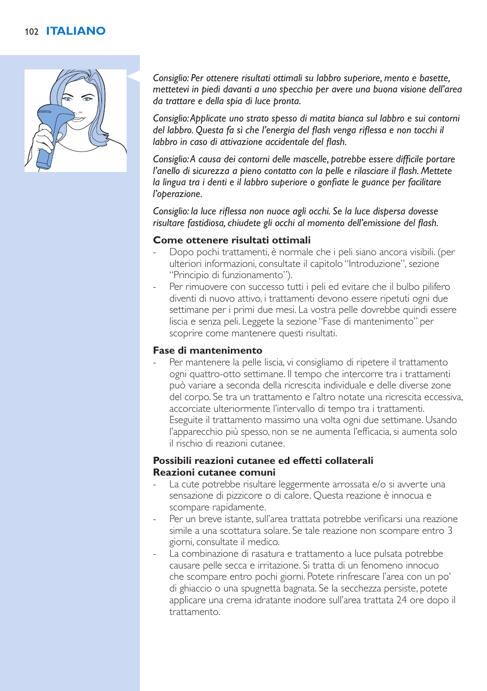 Philips Lumea Precision IPL Haarentfernungssystem User Manual | Page 102 / 114