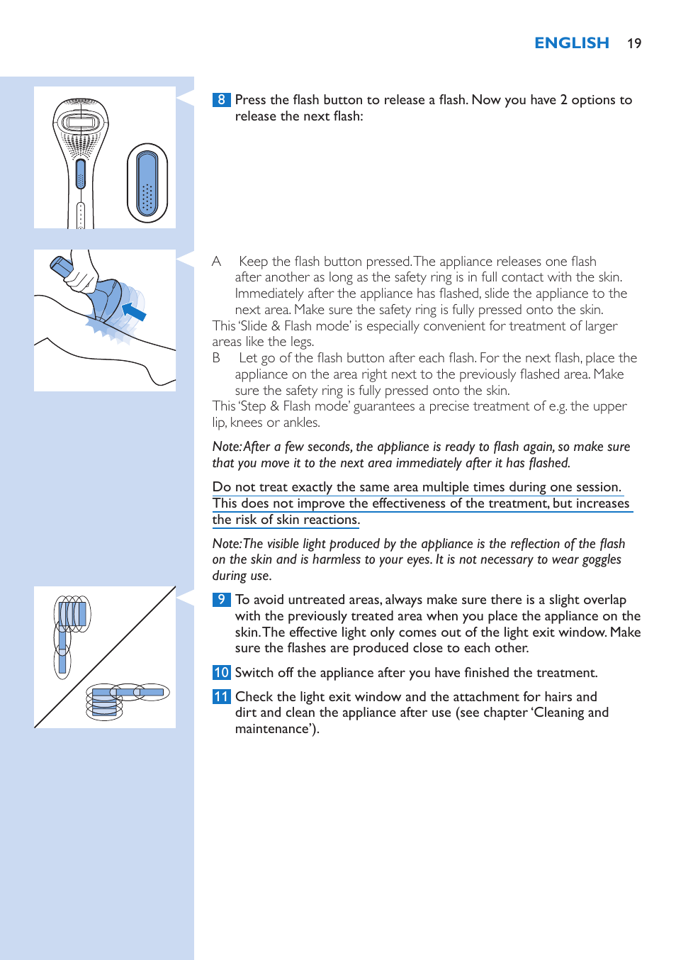 Philips Lumea Precision IPL Haarentfernungssystem User Manual | Page 19 / 114