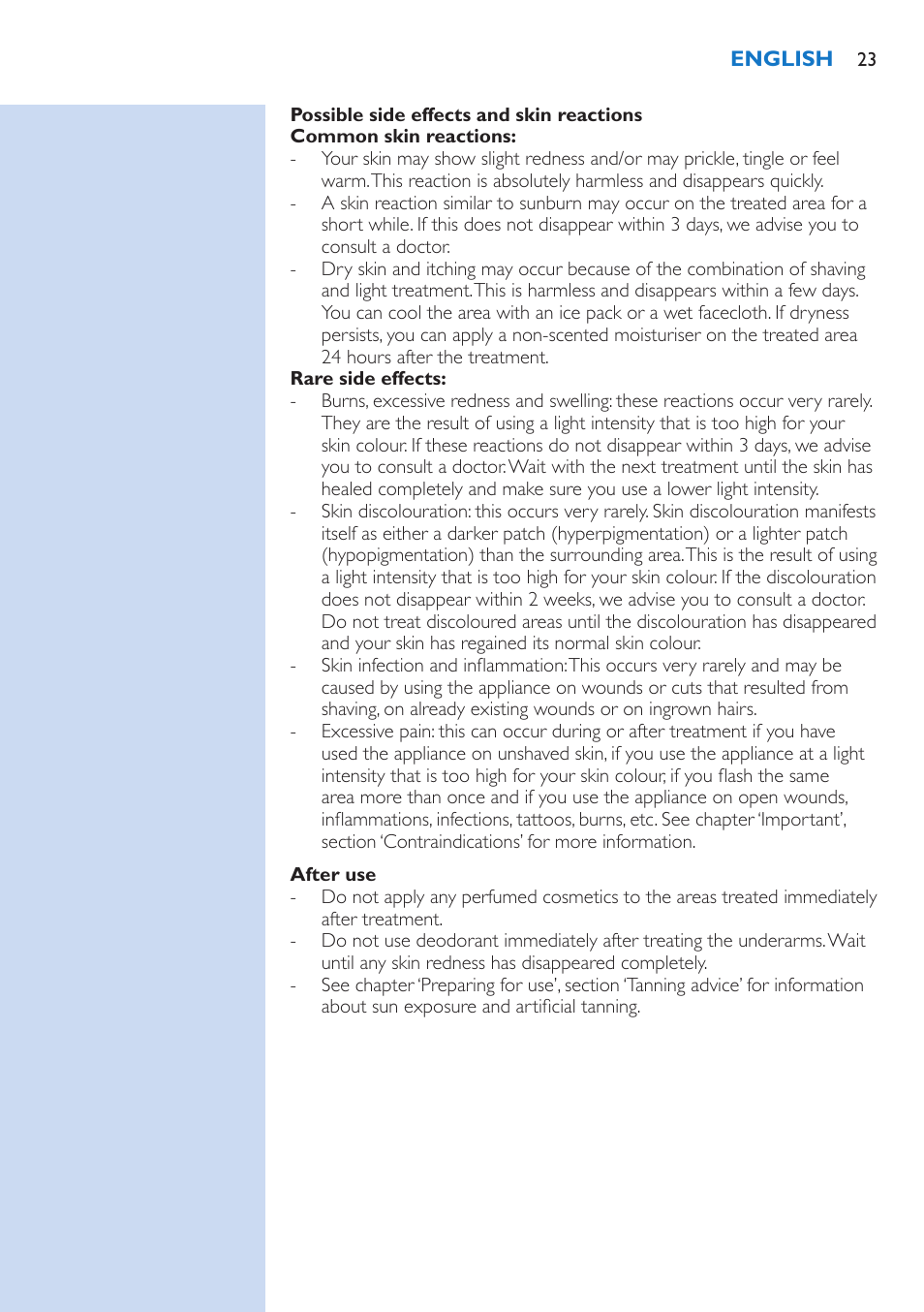 Philips Lumea Precision IPL Haarentfernungssystem User Manual | Page 23 / 114