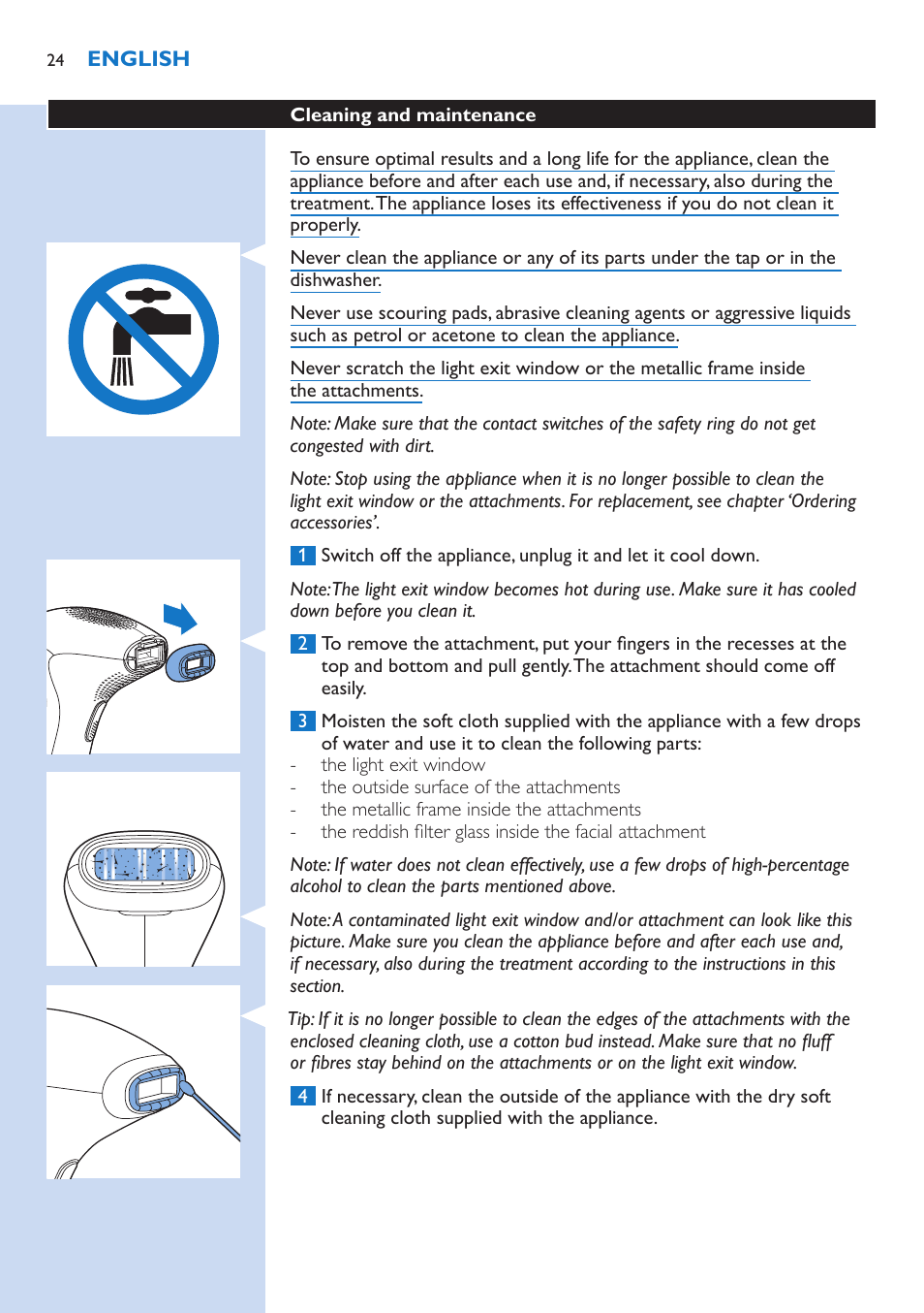 Philips Lumea Precision IPL Haarentfernungssystem User Manual | Page 24 / 114