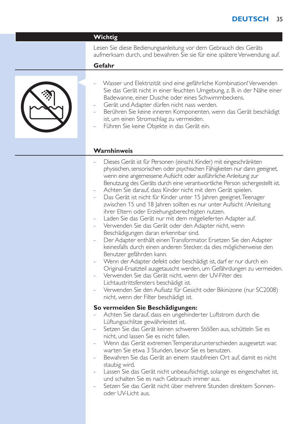 Philips Lumea Precision IPL Haarentfernungssystem User Manual | Page 35 / 114