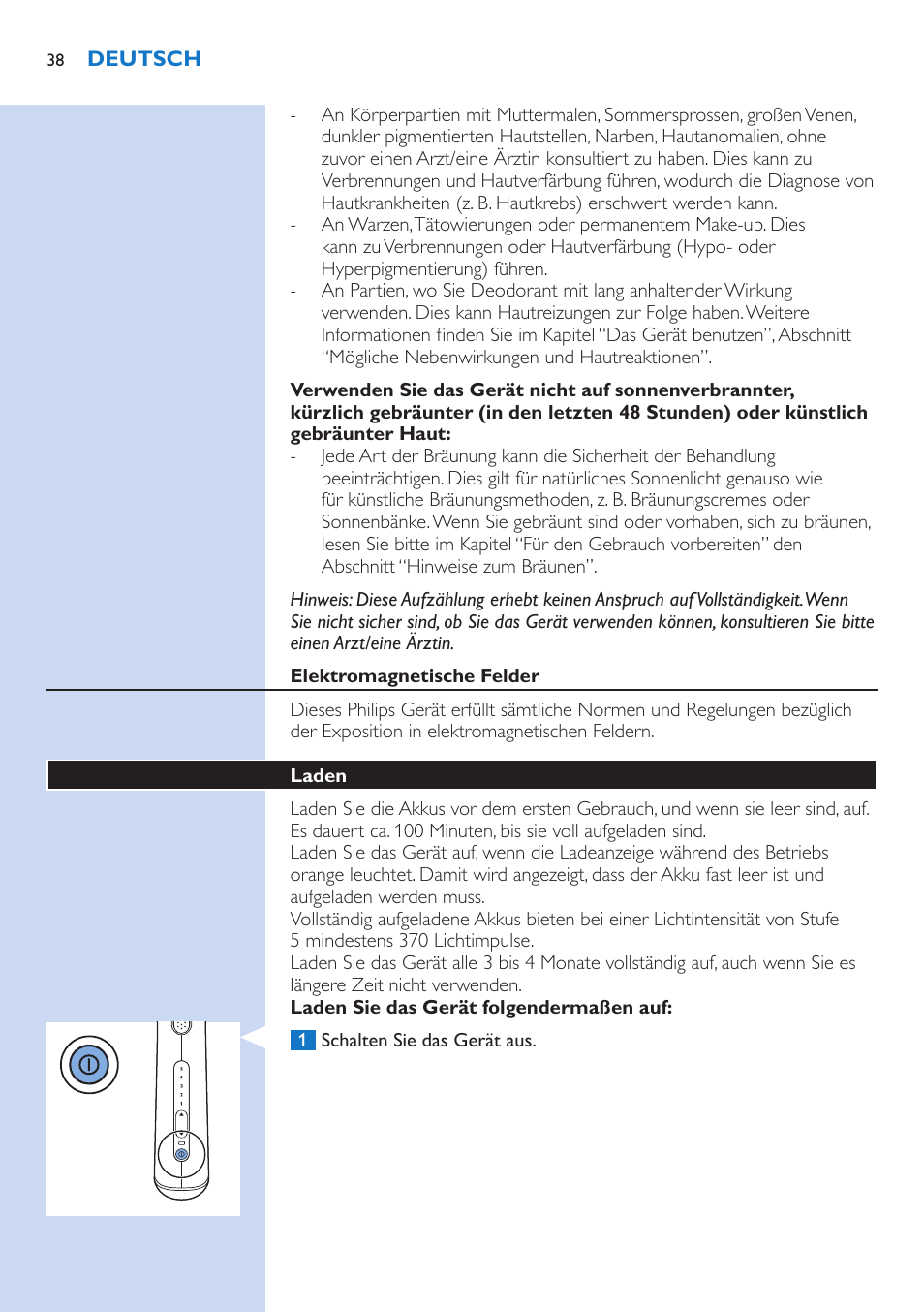 Philips Lumea Precision IPL Haarentfernungssystem User Manual | Page 38 / 114