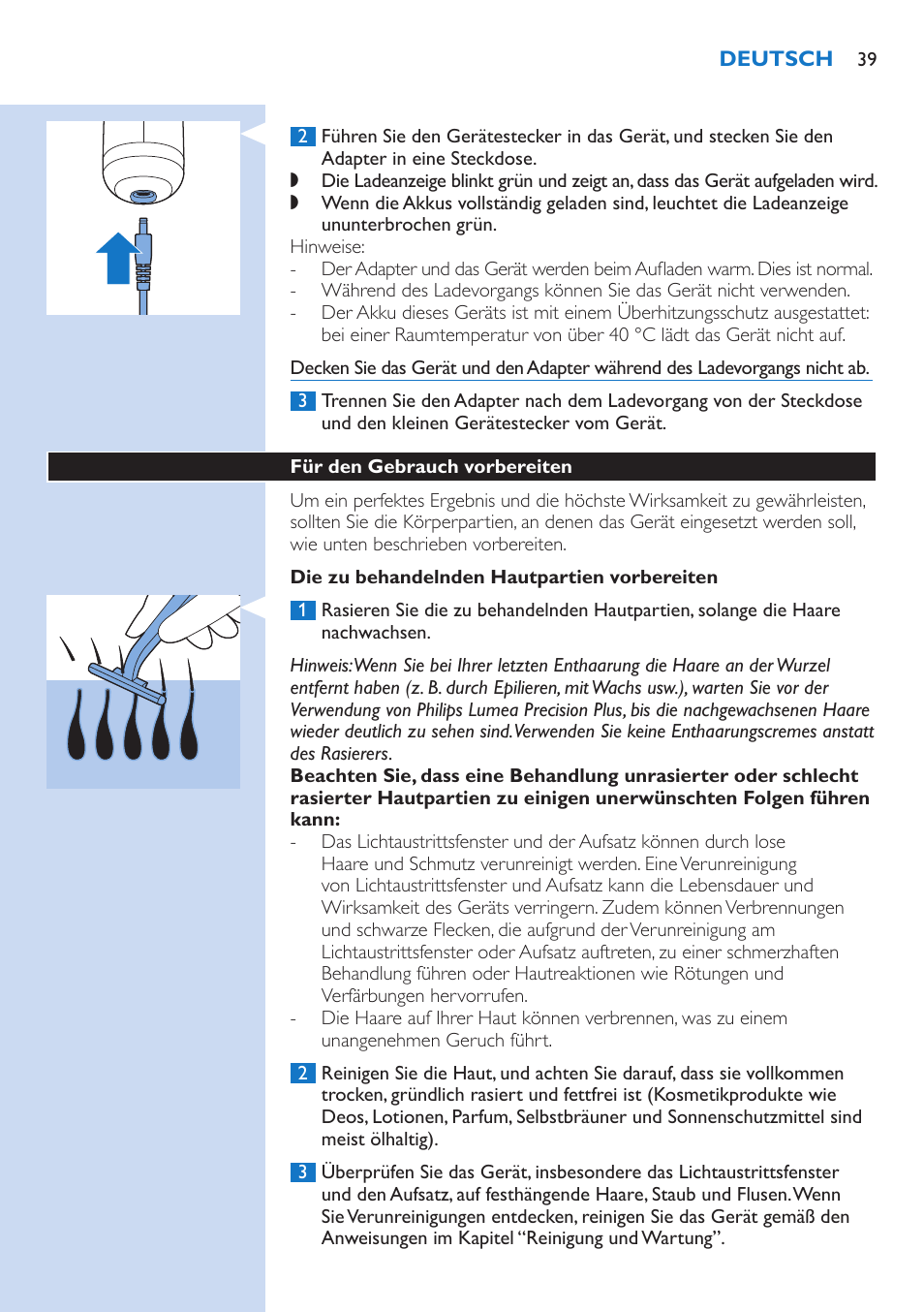 Philips Lumea Precision IPL Haarentfernungssystem User Manual | Page 39 / 114