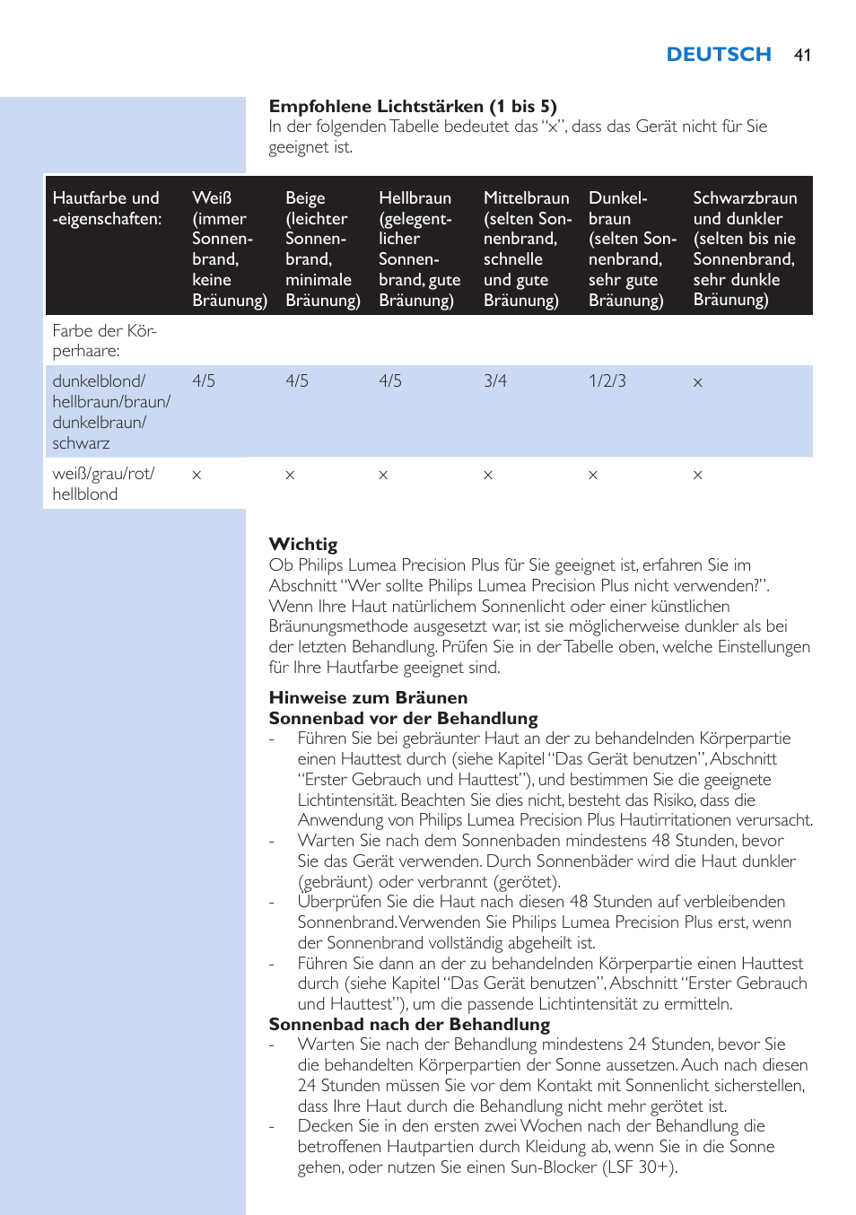 Philips Lumea Precision IPL Haarentfernungssystem User Manual | Page 41 / 114