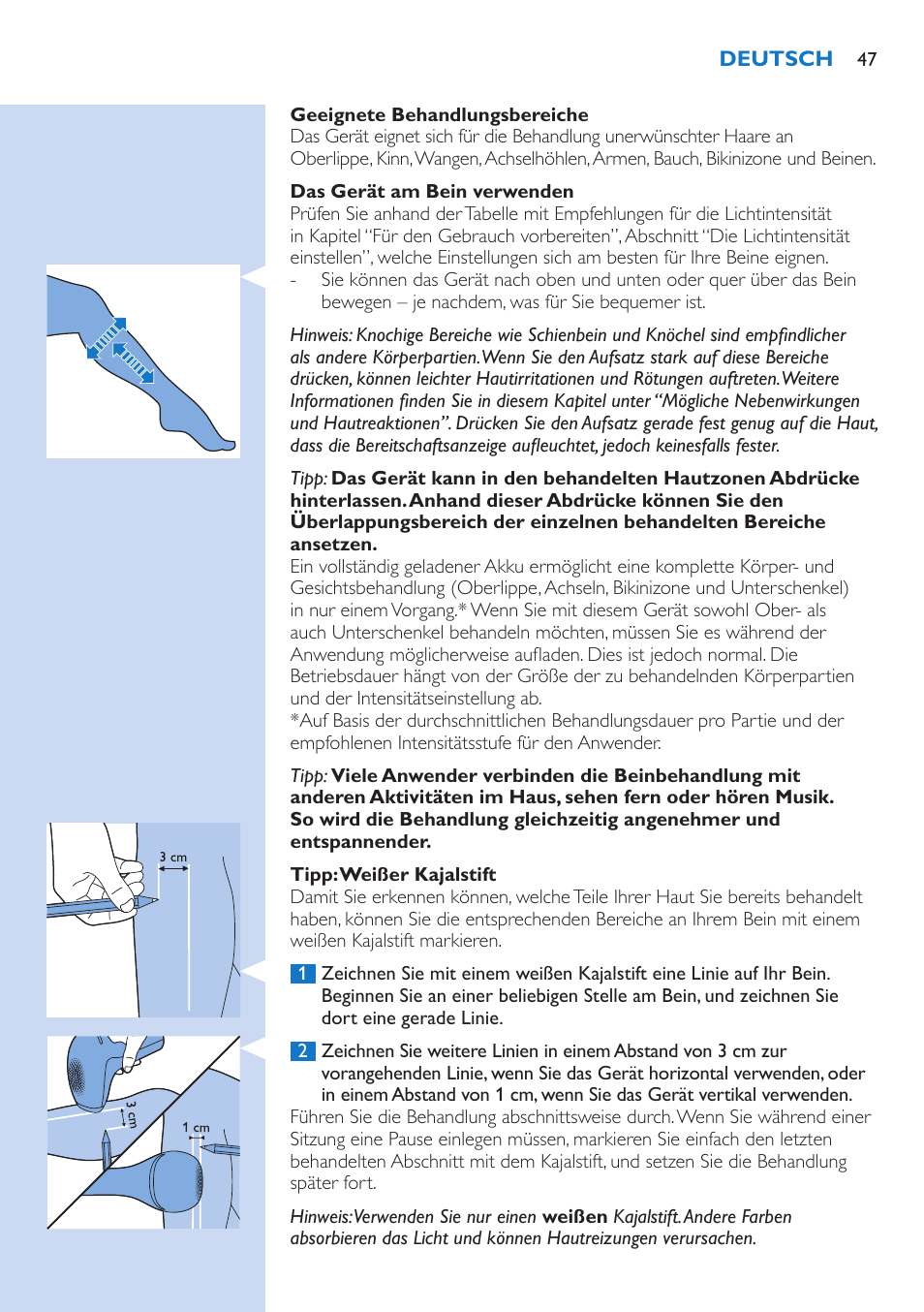 Philips Lumea Precision IPL Haarentfernungssystem User Manual | Page 47 / 114