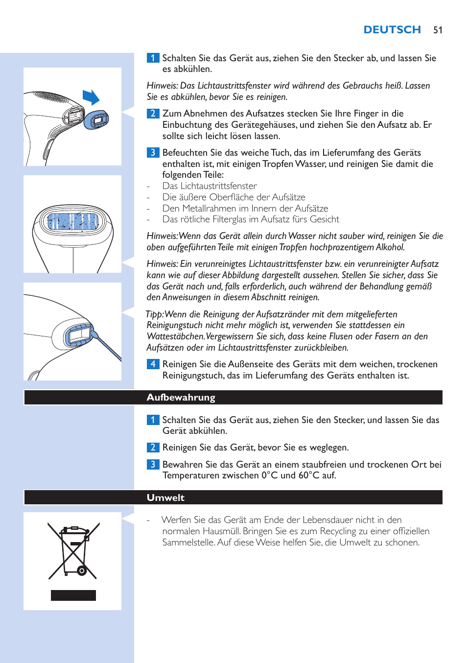 Philips Lumea Precision IPL Haarentfernungssystem User Manual | Page 51 / 114