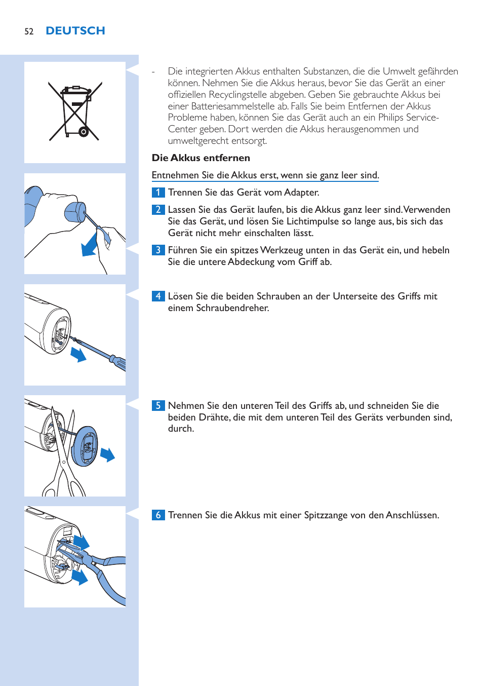 Philips Lumea Precision IPL Haarentfernungssystem User Manual | Page 52 / 114