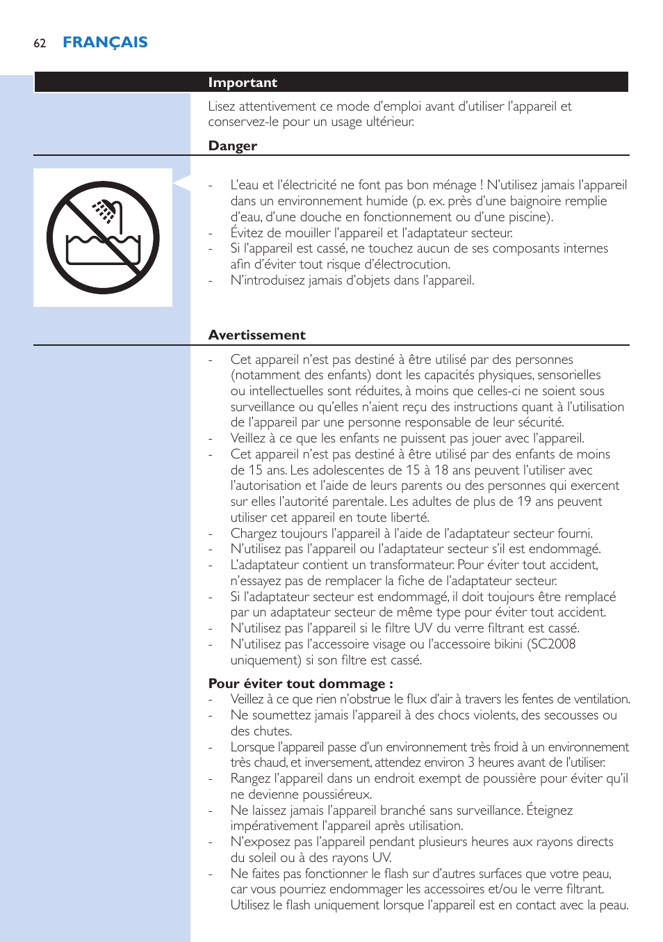 Philips Lumea Precision IPL Haarentfernungssystem User Manual | Page 62 / 114