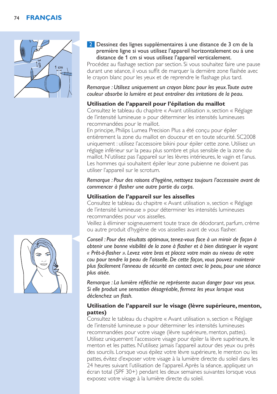 Philips Lumea Precision IPL Haarentfernungssystem User Manual | Page 74 / 114