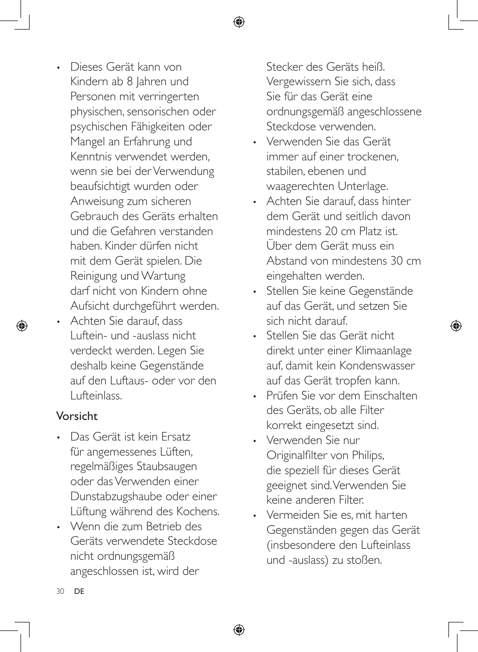 Philips 2-in-1-Kombigerät zur Luftreinigung u. -befeuchtung User Manual | Page 30 / 108